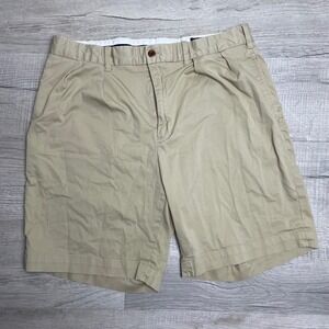 Polo Golf Ralph Lauren Mens 34/9 Khaki Pleated Chino Shorts Stretch Cotton Tan